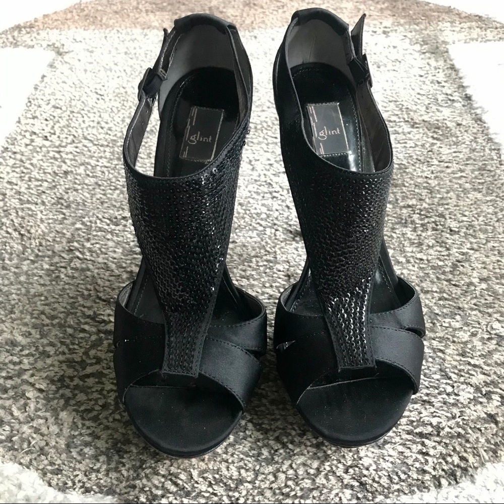 Glint Sequin Platform Heels